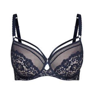 NWT Navy blue partially lined underwire bra 40G